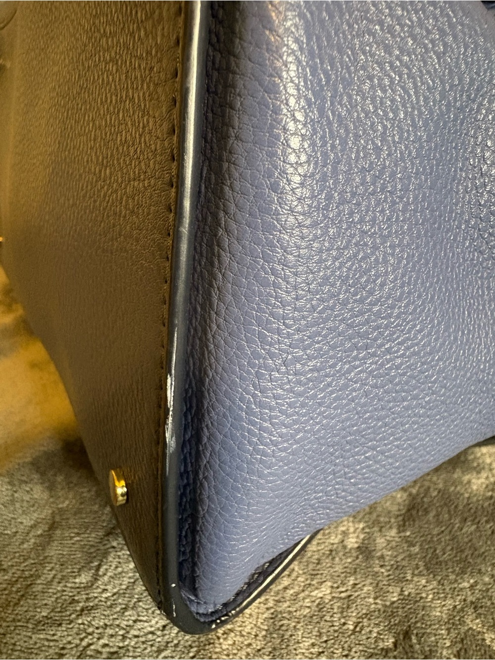 Kate Spade Navy Blue  Leather Tote - Picture 6 of 12
